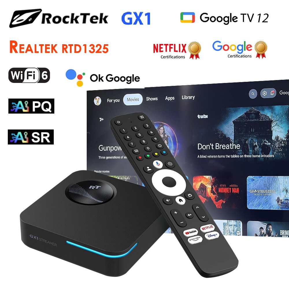 Home Cinema Dolby Atmos - RockTek GX1 UHD Google TV 14
