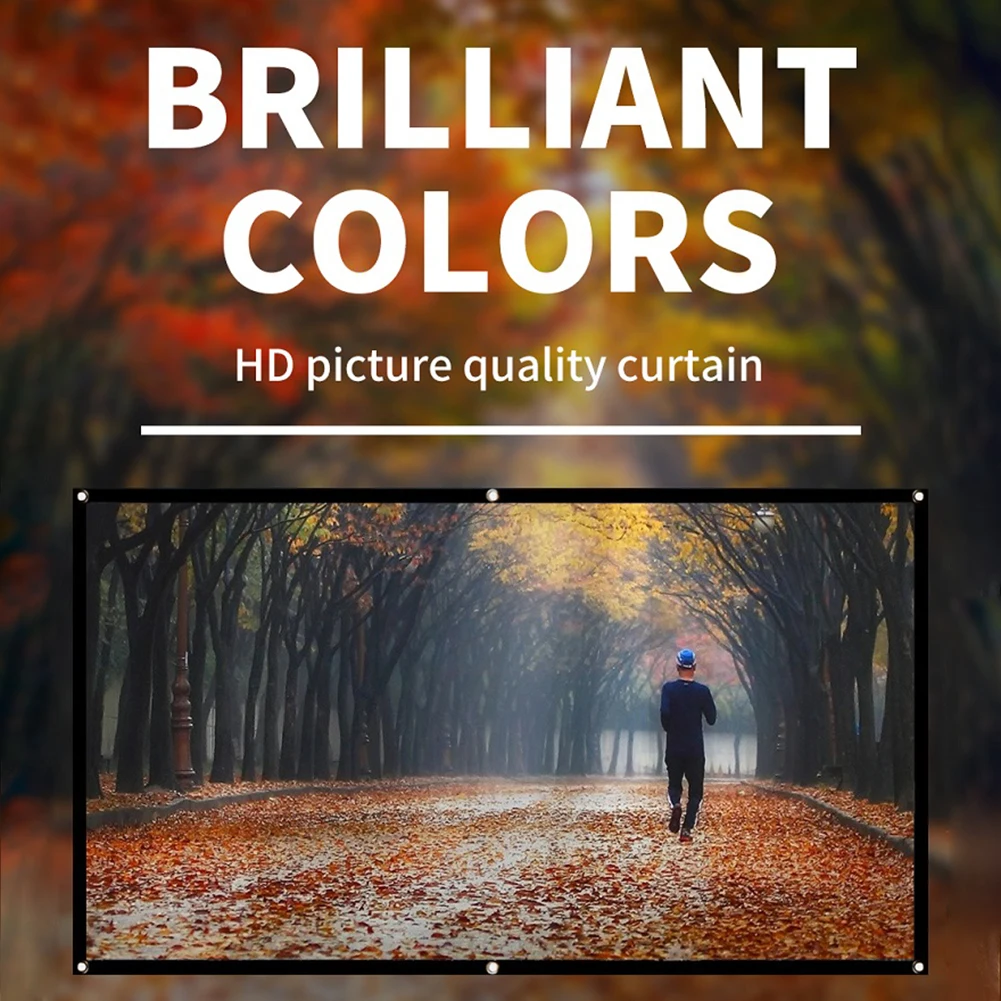 Home Cinema Projector Screen - Layar Proyektor Sederhana 16:9 60/72/84/100/120/150 inci,