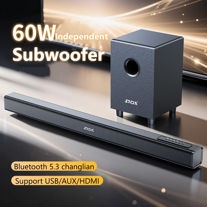 Home Cinema Dolby Atmos - Soundbar dengan Subwoofer, SADA 60W Dolby