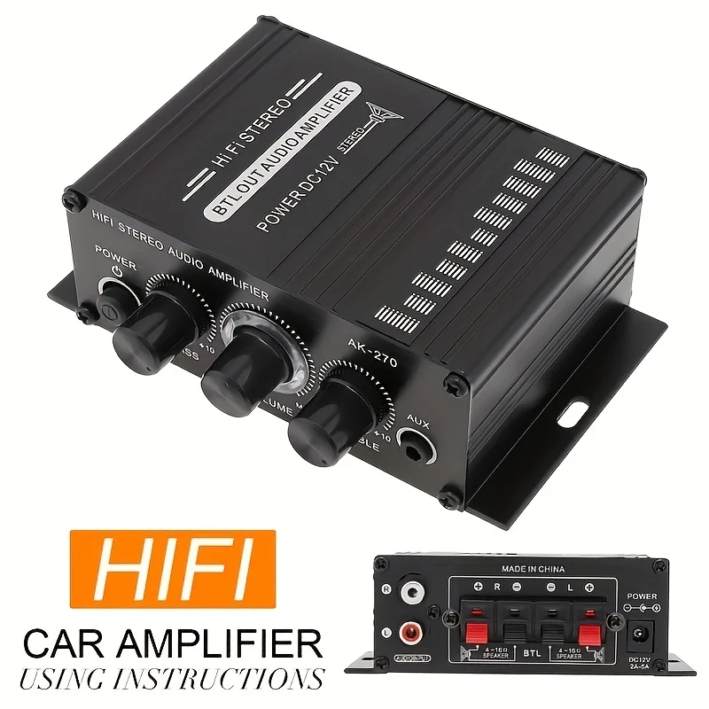 Home Cinema Compact - AK-270 400W Amplifier Daya Mini 12V/24V