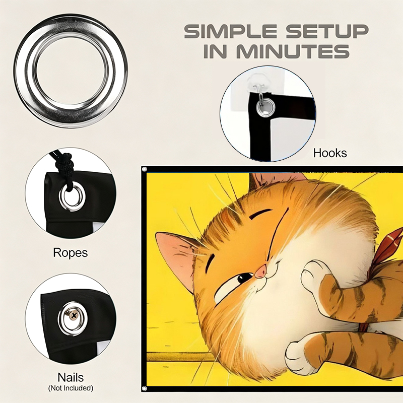 Layar Proyektor Portabel, Tida - Home Cinema Projector Screen ulasan dan harga