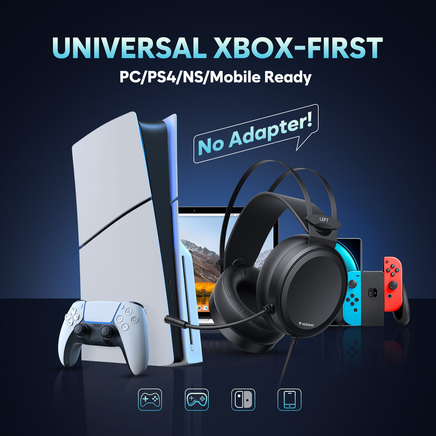 Headset Gaming NUBWO Wired Ove - Home Cinema Headphones ulasan dan harga