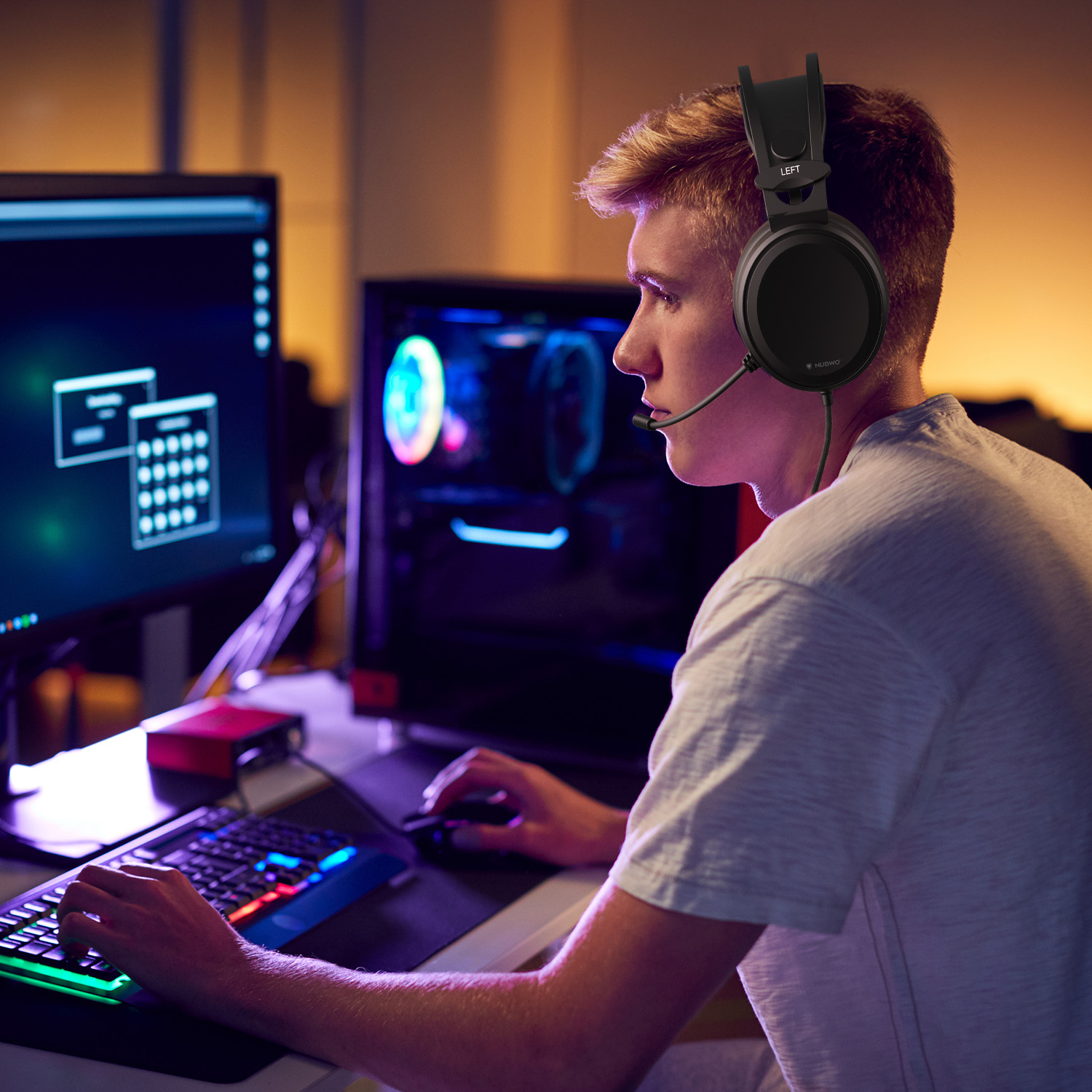 Headset Gaming NUBWO Wired Ove - Home Cinema Headphones ulasan dan harga