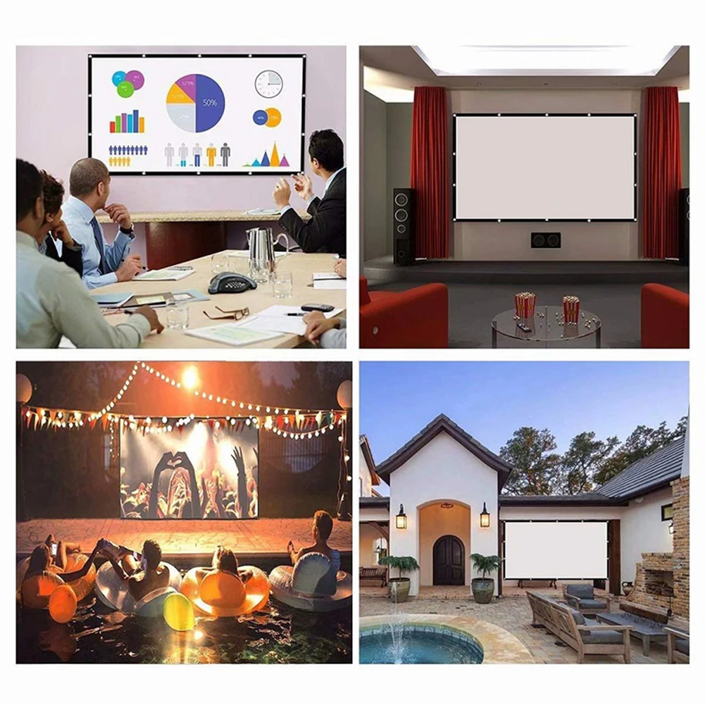 Layar Proyektor Sederhana 16:9 - Home Cinema Projector Screen ulasan dan harga