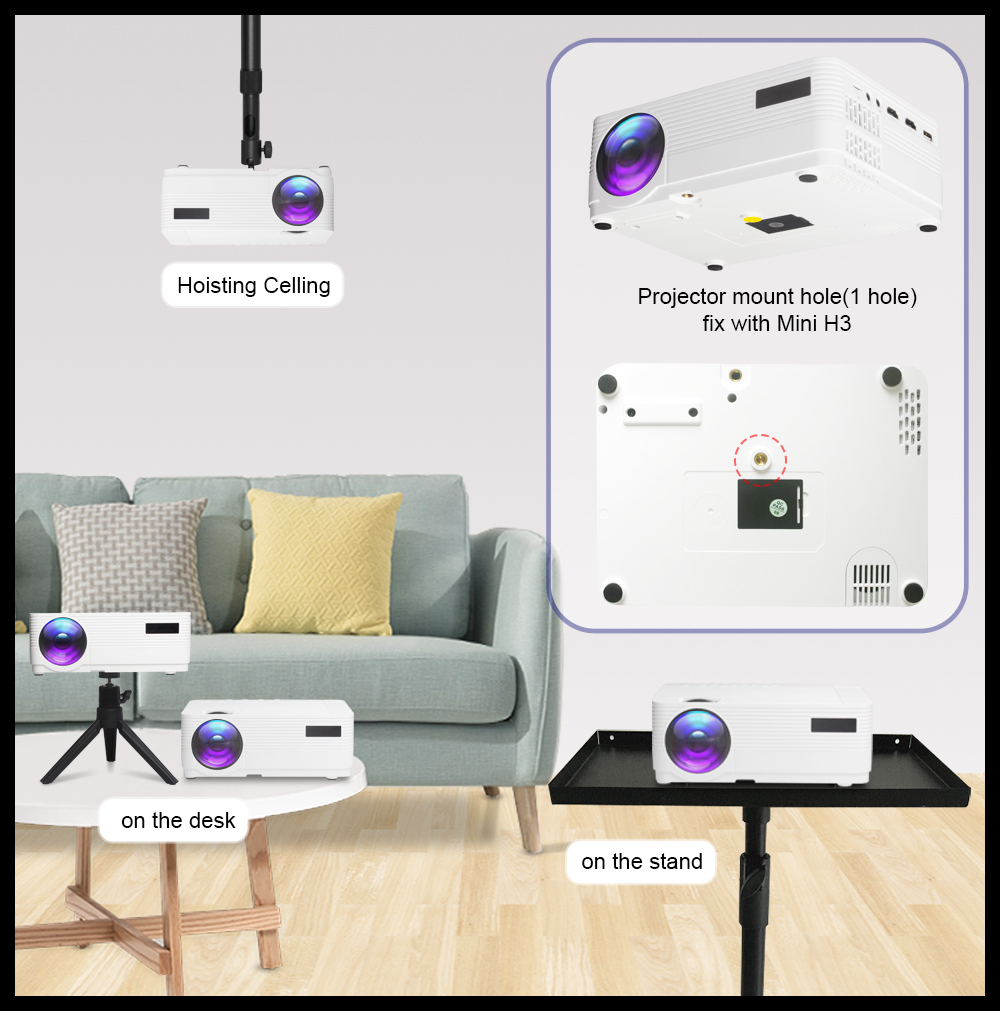 Proyektor WIFI Screen Mirrorin - Home Cinema Projector Screen ulasan dan harga
