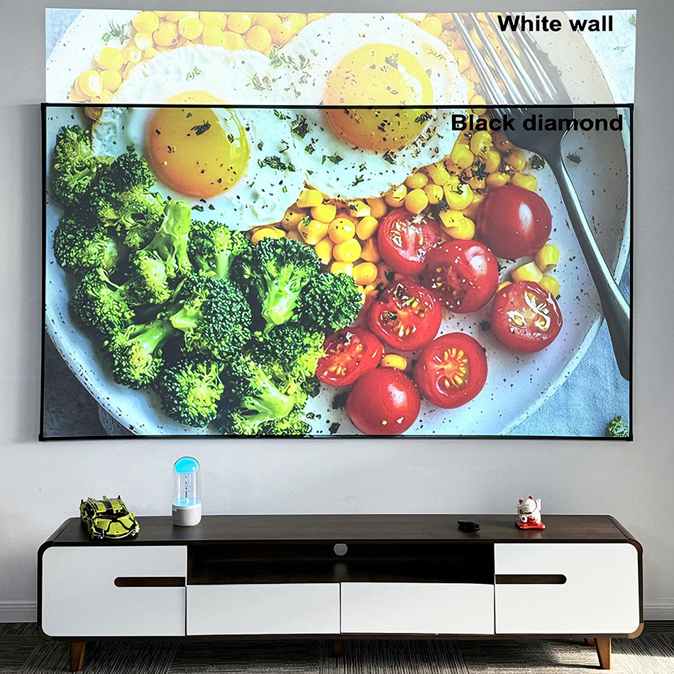 Layar Proyektor Yovanxer Black - Home Cinema Projector Screen ulasan dan harga
