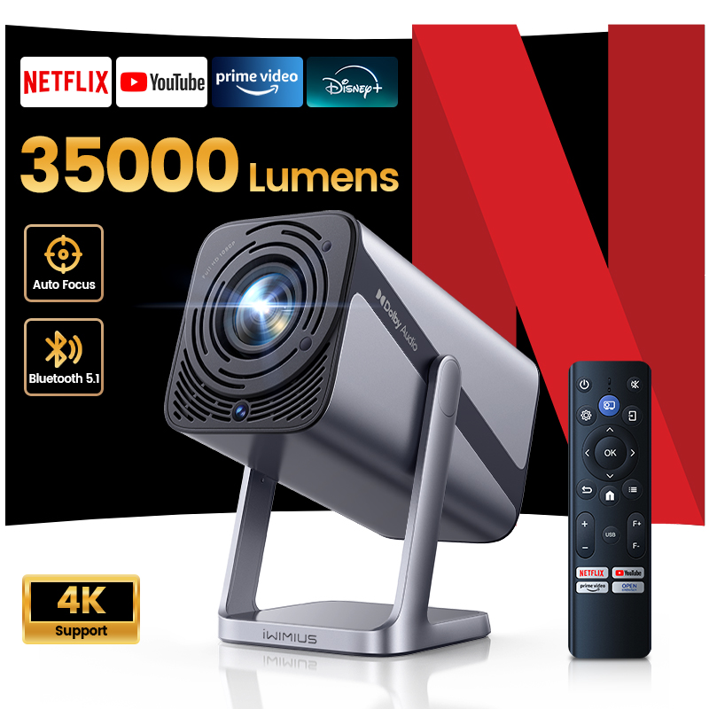 Proyektor WIMIUS 4K Berlisensi - Netflix Home Cinema ulasan dan harga