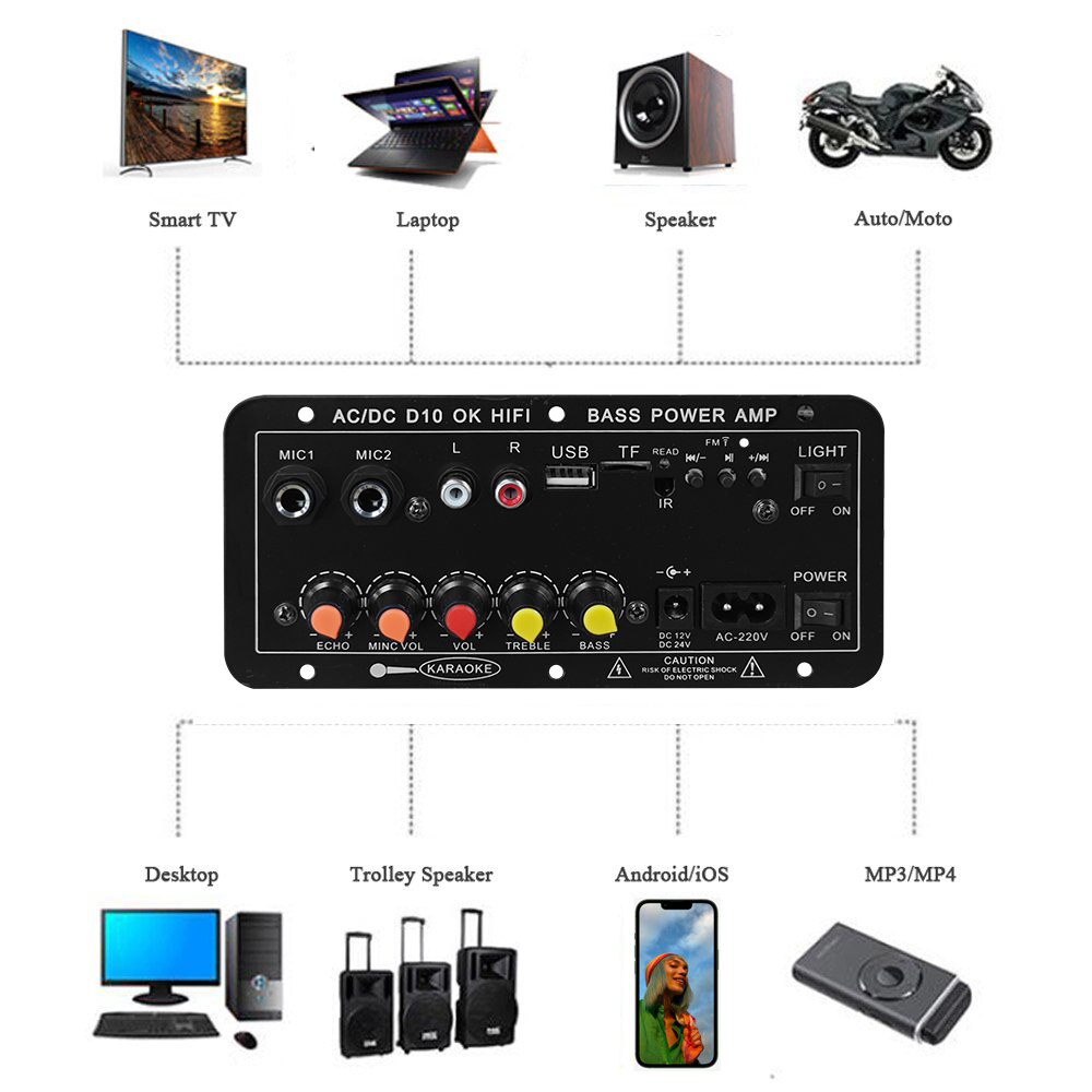 D10 Papan Amplifier Bluetooth  - Home Theater Speaker ulasan dan harga