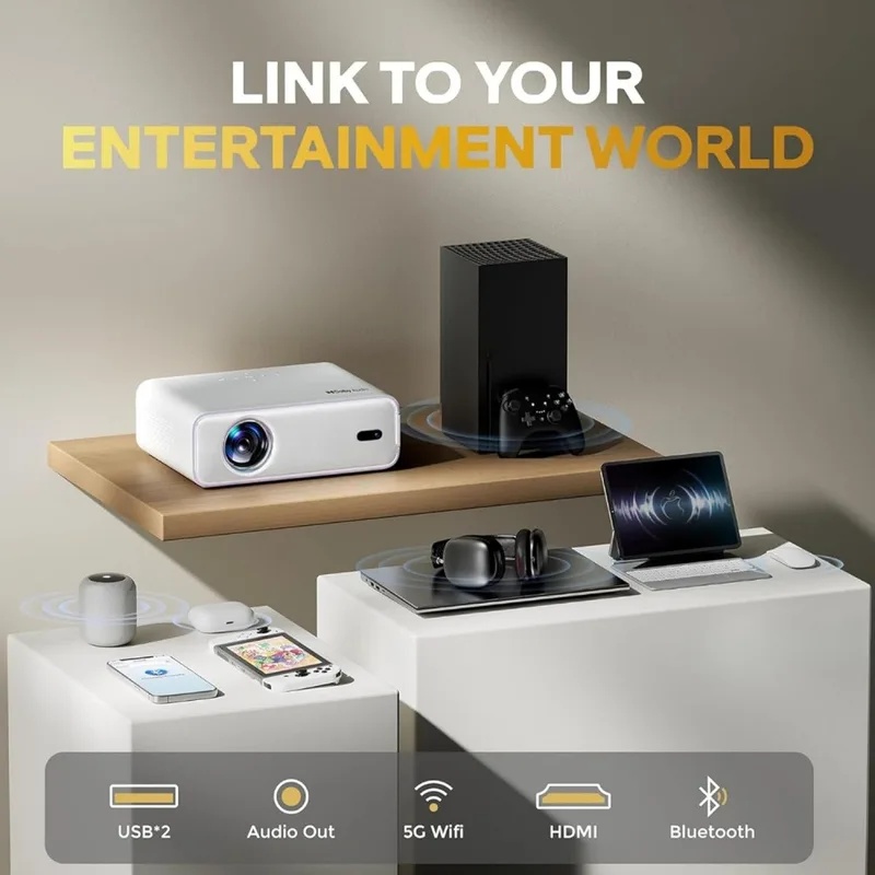 Proyektor Portabel Cerdas, Dil - Netflix Home Cinema ulasan dan harga