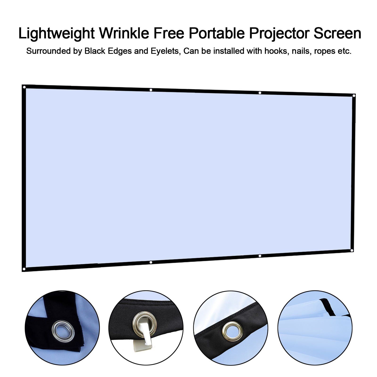 60 72 100 120 150 inci 16:9 po - Home Cinema Projector Screen ulasan dan harga