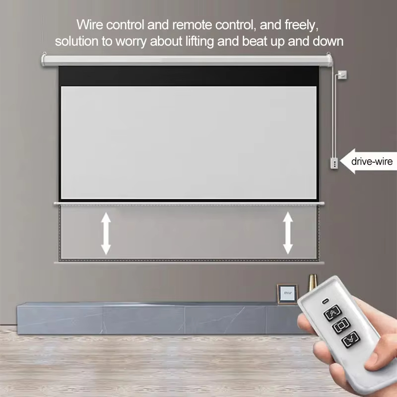 Layar Proyektor Elektrik Berku - Home Cinema Projector Screen ulasan dan harga