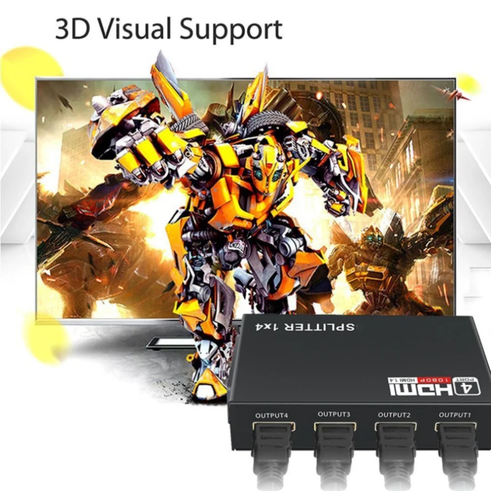 Splitter HDMI 1 in 4 Out, Pemb - Home Cinema Projector Screen ulasan dan harga