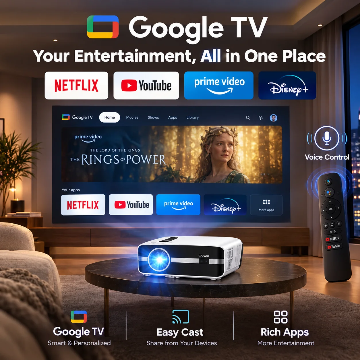 Proyektor A9S 4K 4000ANSI Terb - Home Cinema Hdmi ulasan dan harga