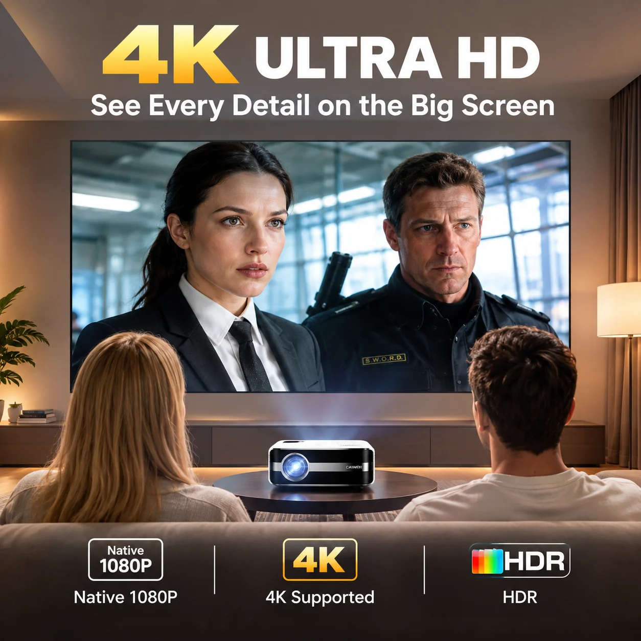 Proyektor A9S 4K 4000ANSI Terb - Home Cinema Hdmi ulasan dan harga
